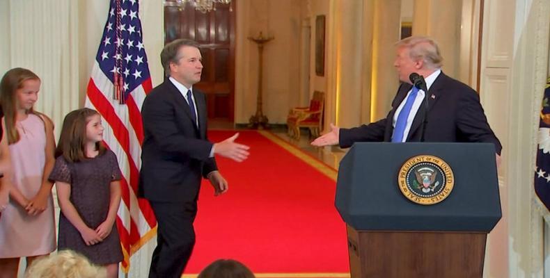 U.S. Supreme Court Justice John Roberts refers ethics complaints against Kavanaugh to Colorado court.  Photo: Democracy Now