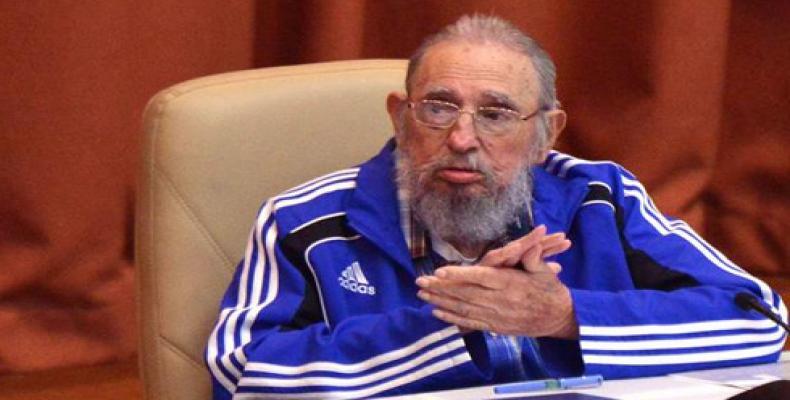 Fidel Castro Ruz, during Tuesday's closing session of the 7th Congress of the Communist Party of Cuba