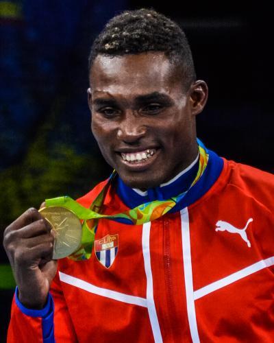 Sur la photo, Julio César La Cruz, 81 kilos, médaille d'or aux JO de Rio de Janeiro en 2016.