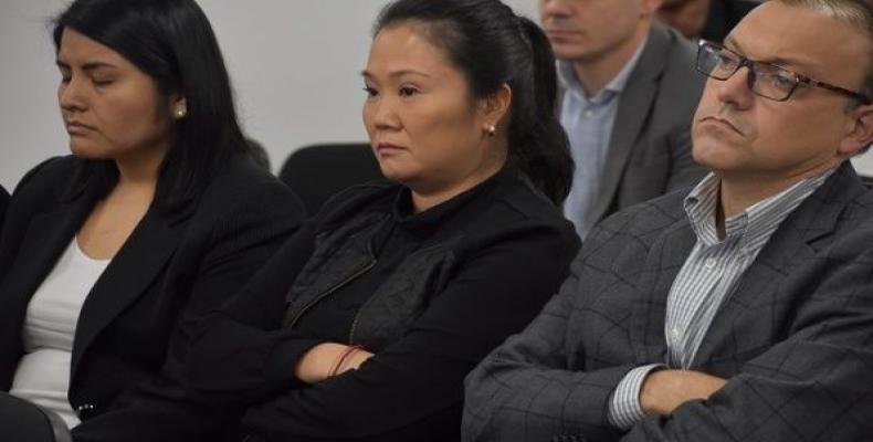Popular Force leader Keiko Fujimori at her trial over allegations she received kickbacks from Odebrecht for her 2011 presidential run. Lima, Peru October 31, 20