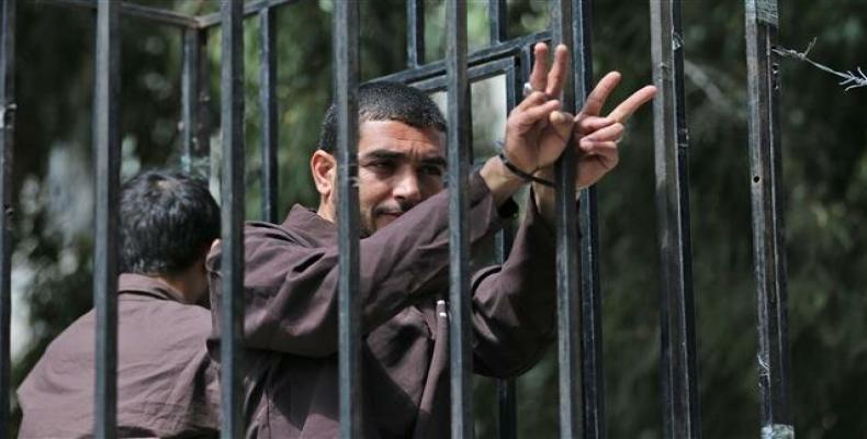 International call for the release of jailed Palestinians.  (Photo: AFP)