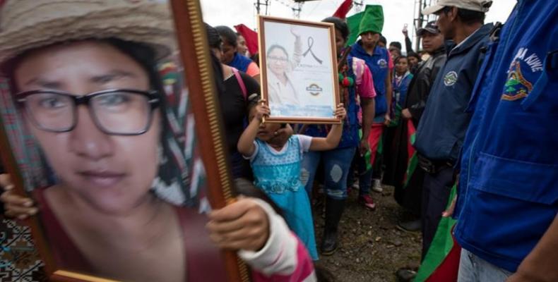Demonstration in memory of the indigenous people murdered in Tacueyo.  (Photo: Reuters)