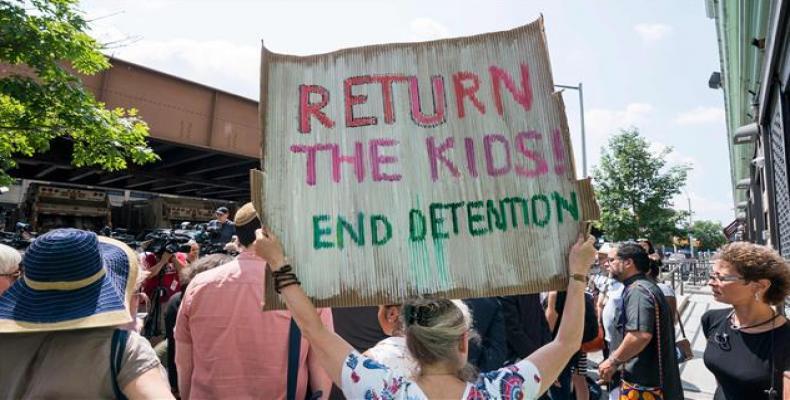 Migrant children still separated from parents.   Photo: AFP