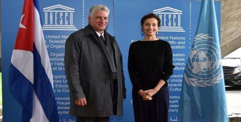 La cooperación reafirmada entre la Unesco y Cuba supone una señal de confianza en nuestra organización, afirmó su Audrey Azoulay.(Foto:PL)