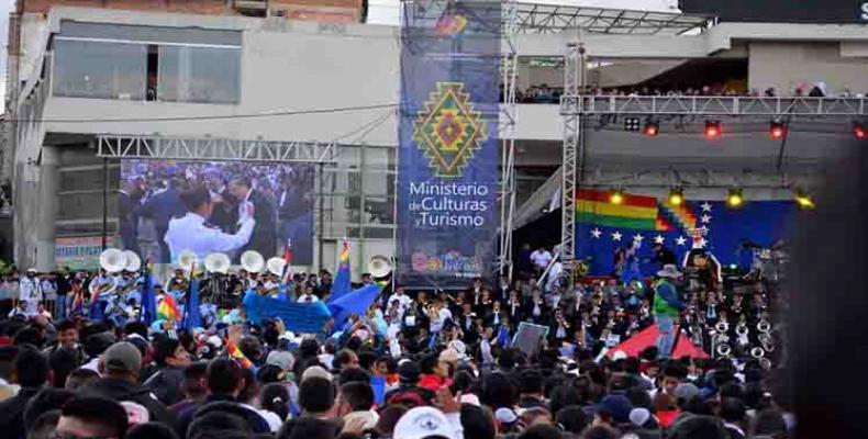Concentración masiva en La Paz. Foto: PL