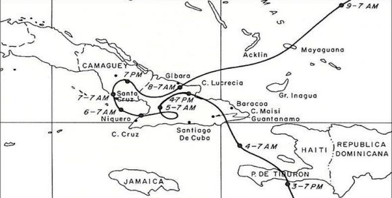 La insólita trayectoria del huracán Flora sobre el oriente cubano del 4 al 8 de octubre de 1963/U.S. Weather Bureau Office/Cubadebate.