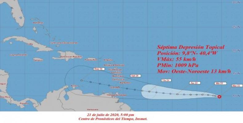 El próximo aviso de ciclón tropical sobre este organismo se emitirá a las seis de la tarde de mañana miércoles. Foto: Insmet