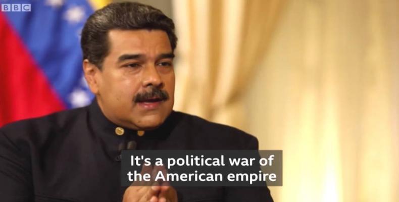 Venezuelan President Nicolas Maduro in an interview with BBC blasts myths about the country created by Western Media.   Photo: Twitter / @PresidencialVen