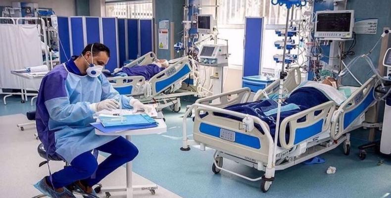 The file photo shows the coronavirus ward of a hospital in Tehran.  (Photo: Press TV)