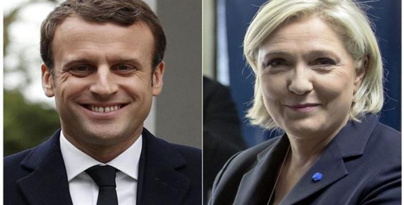 El liberal Enmanuel Macron y la ultraderechista Marine Le Pen