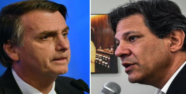 Candidatos presidenciales Jair Bolsonaro y Fernando Haddad. Foto/ huffpostbrasil