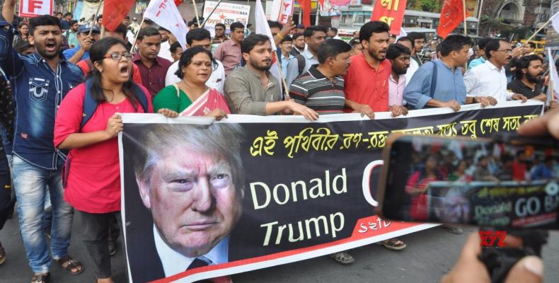 Protests in India -- &quot;Donald Trump Go Back&quot;