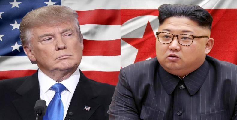Presidentes de la República Popular Democrática de Corea (RPDC), Kim Jong Un, y de Estados Unidos, Donald Trump
