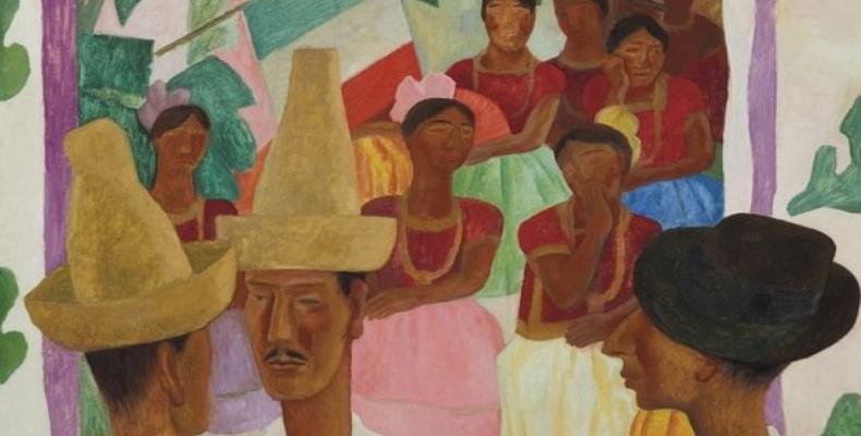 El óleo sobre lienzo Los Rivales, realizado en 1931 por Diego Rivera.Imágen:Internet.