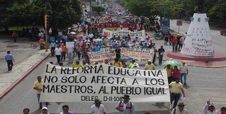 Protesta de maestros mexicanos