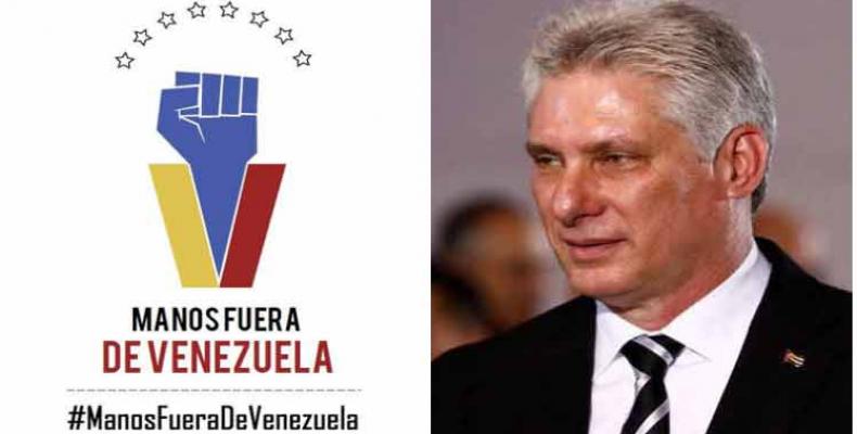Denuncia Díaz-Canel que ayuda humanitaria es disfraz para agredir a Venezuela. Foto: PL.