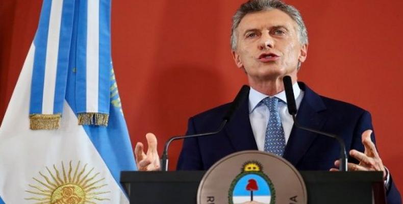 Argentina's President Mauricio Macri speaks during a ceremony at the Casa Rosada Presidential Palace in Buenos Aires.  Photo: AFP