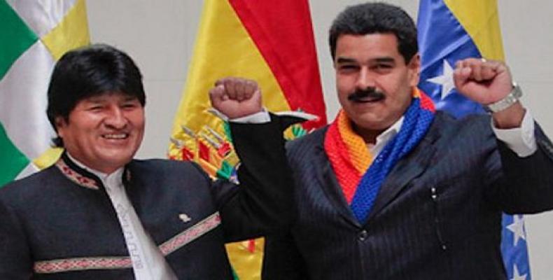 Presidentes de Bolivia, Evo Morales y de Venezuela Nicolás Maduro