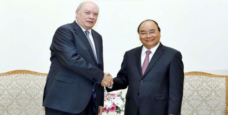 Rodrigo Malmierca fue recibido por el Primer Ministro de Vietnam.Foto:RReloj.