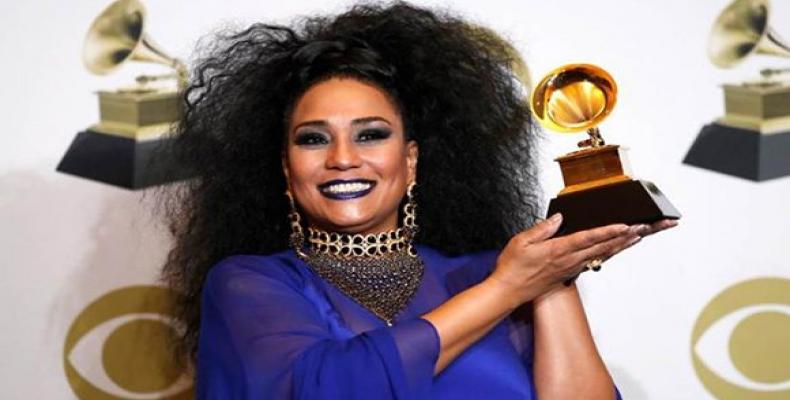 Aymée Nuviola, ganadora del Premio Grammy por el Mejor Álbum de Música Tropical.Foto:David Swason.EFE.EPA.