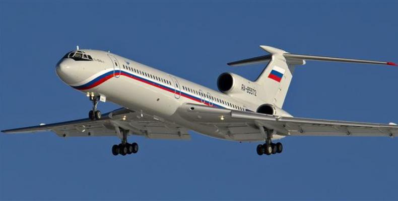 Photo of a Russian Air Force Tupolev Tu-154.  Photo: AFP