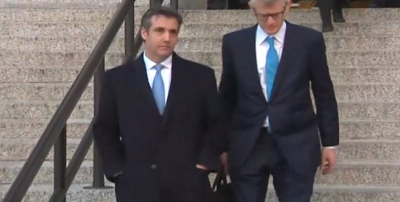 US President Donald Trump’s former attorney Michael Cohen leaves US Federal Court in New York on December 12, 2018 after receiving a 3-year jail sentence.  Phot