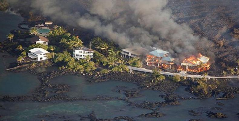 Lava del volcán Kilauea destruyó numerosas casas