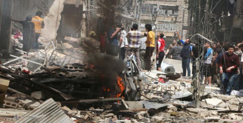 imagenes de los atentados en la ciudad de Alepo