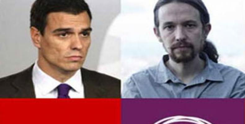 Sánchez e Iglesias, líderes del Psoe y Podemos