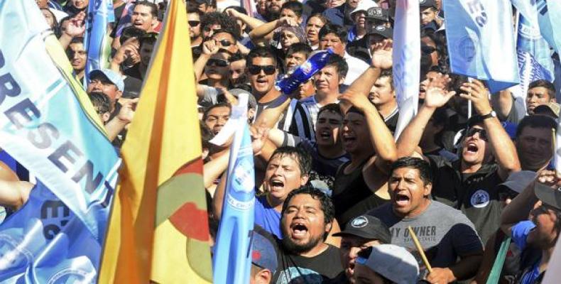 Anterior manifestación obrera con política de Macri