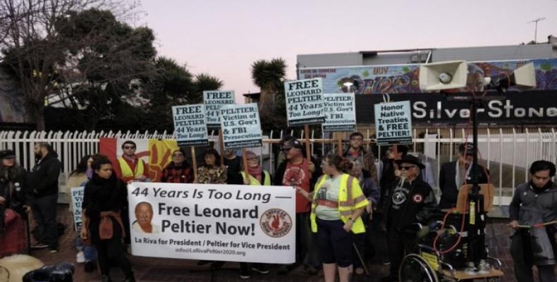 Rally for Leonard Peltier in San Francisco, CA.  (Photo: Liberation News)