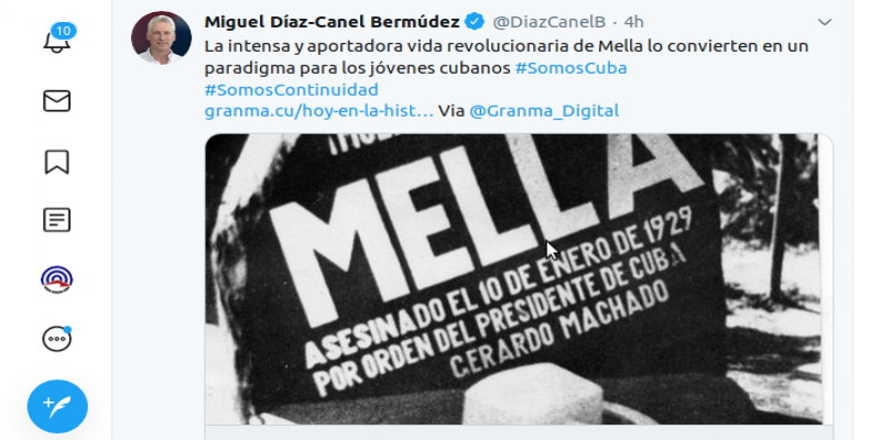 Foto: Tomada del Twitter de @DiazCanelB.