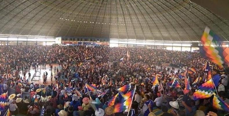 The Movement Towards Socialism (MAS) congress in Cochabamba, December 7, 2019.  (Photo: Twitter/@jmkarg)