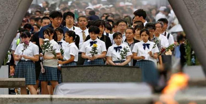 Recuerdan en Japón víctimas de bombardeo atómico . Foto: PL.