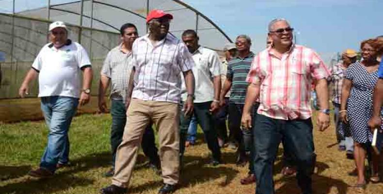 Salvador Valdés Mesa, reconoció el esfuerzo que se realiza en La Habana para potenciar el desarrollo de la agricultura.Foto:Jeniffer Rodríguez.ACN.