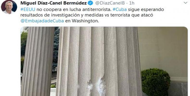 Miguel Díaz-Canel Bermúdez, afirmó este viernes que Estados Unidos no coopera en la lucha contra el terrorismo. Foto: PL.