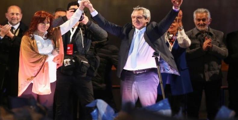 Alberto Fernandez and running mate Cristina Kirchner.  (Photo: Reuters)