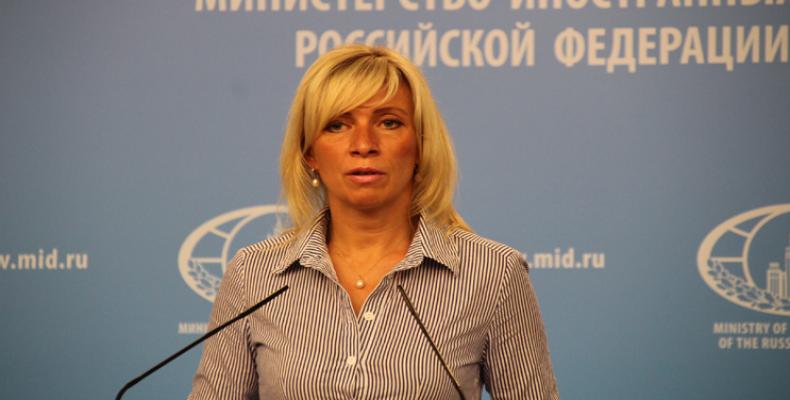 María Zajarova, vocera de la cancillería rusa.Imágen:Internet.