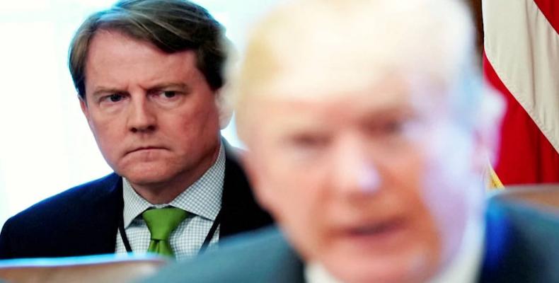 Former White House counsel Donald McGahn with his boss, The Donald.