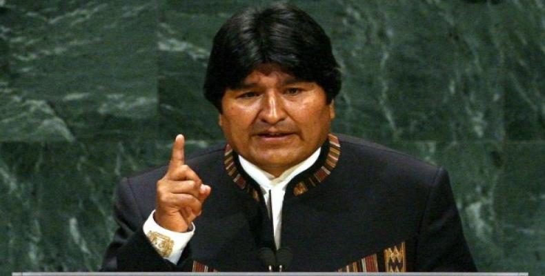 Evo Morales durante una anterior comparencia en la ONU