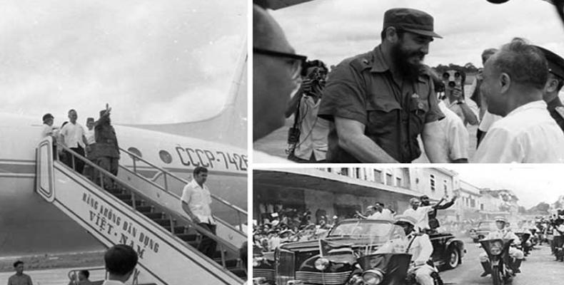 Image de la première visite de Fidel Castro au Vietnam, en septembre 1973. Photos: Prensa Latina