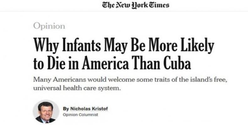 El diario reconoce que Cuba logra excelentes resultados en la salud a pesar del bloqueo económico.Foto:Internet.