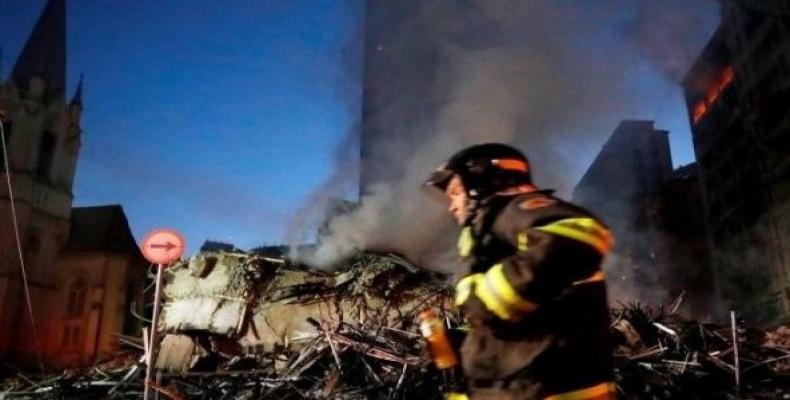 The cause of the fire at the Brazilian building is still unknown.  Photo: Reuters