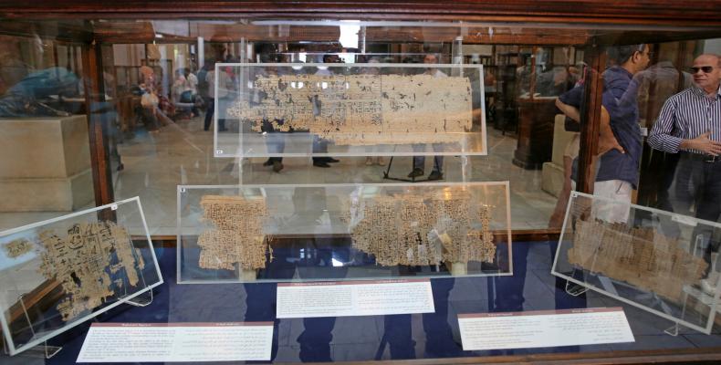 Exhibición del papiro en el museo del Cairo en Egipto. Foto/Mohamed Abd El Ghany/Reuters