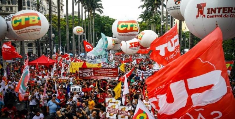 Manifestación del pasado día 13 en Brasil.  Foto: Efe