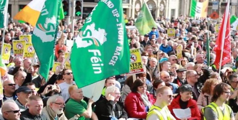 Sinn Fein members protest. (Photo: Flickr)