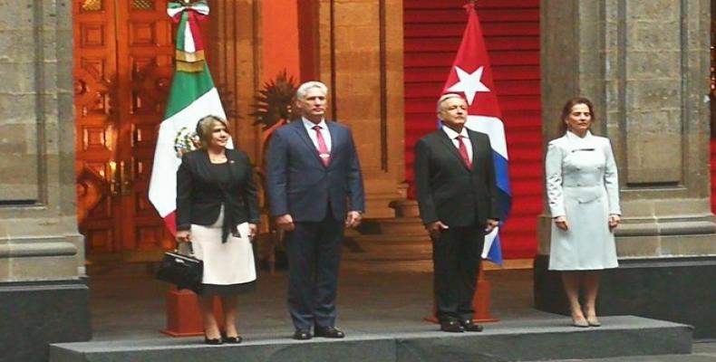 Esta es la primera visita de Díaz-Canel a México después de ser electo presidente de la República de Cuba, el pasado 10 de octubre. Foto: @PresidenciaCuba