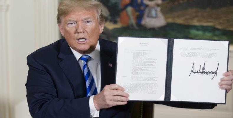 Trump firma cancelación del acuerdo nuclear con Irán. Foto/ El Espectador.