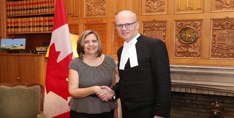 President of Canadian House of Commons Receives Cuban Ambassador. Photo: Twitter
