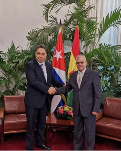 Arce (I) y Acosta (D) abordaron, además, las experiencias en los procesos constitucionales de ambas naciones. Foto: Presidencia de Cuba
